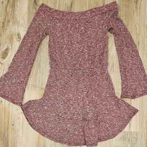 LULUS OFF THE SHOULDER MINI SWEATER DRESS